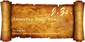 Janovicz Zsófia névjegykártya